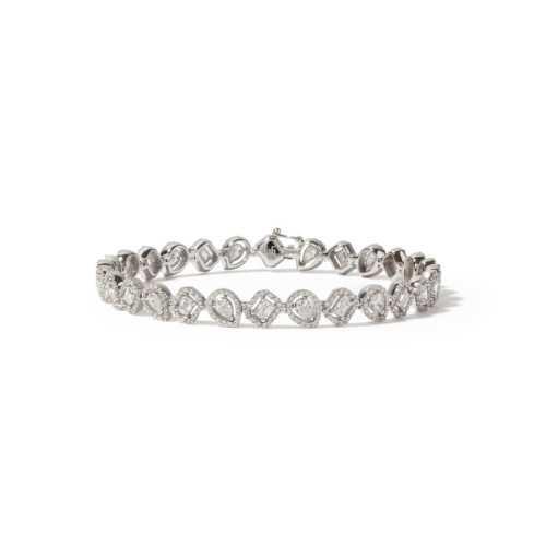 The Fancy Cluster Diamond Bracelet - WG