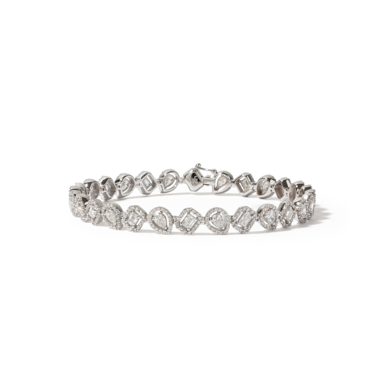 The Fancy Cluster Diamond Bracelet - WG thumbnail 1