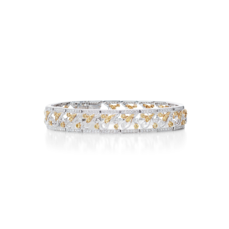The Gold and Diamond Filagree Bracelet thumbnail 1