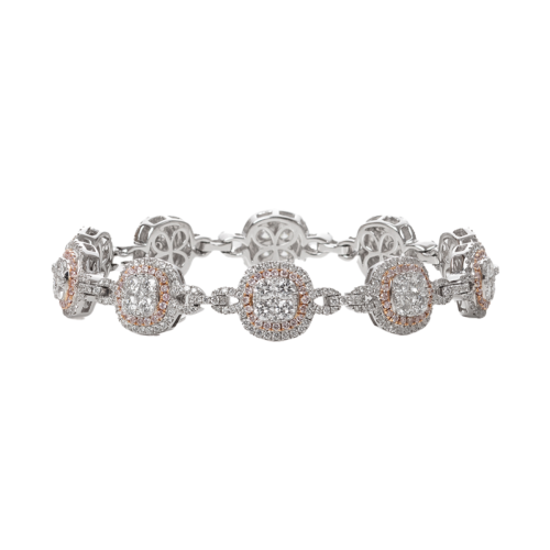 Pink and white diamond bracelet store