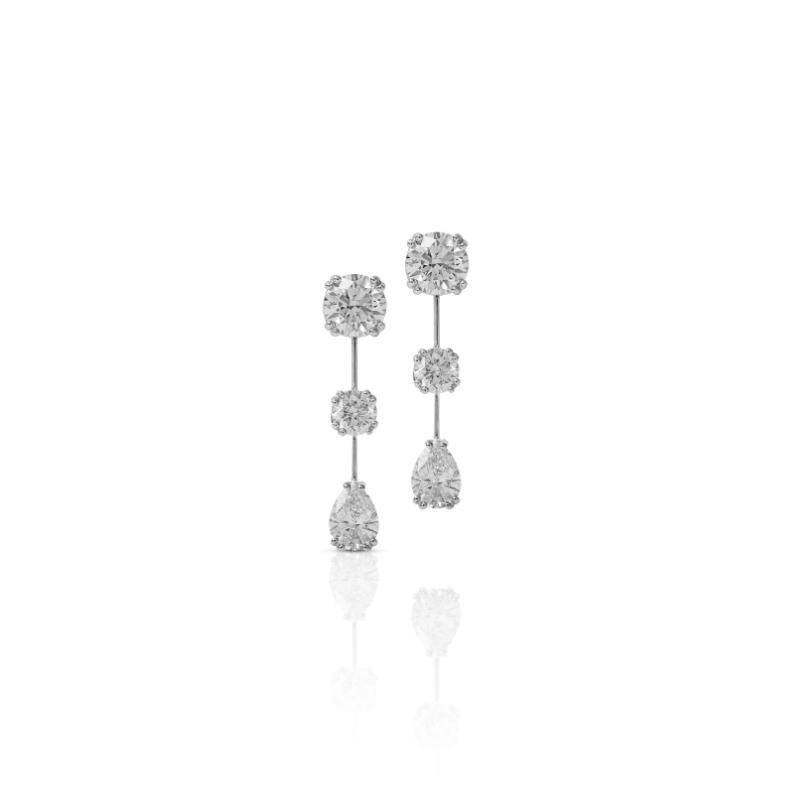 The Triple Diamond Drop Earrings