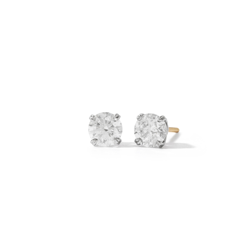 1.17 Carat Diamond Studs in 18K Gold and Platinum