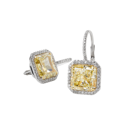 Princess cut diamond drop earrings best sale