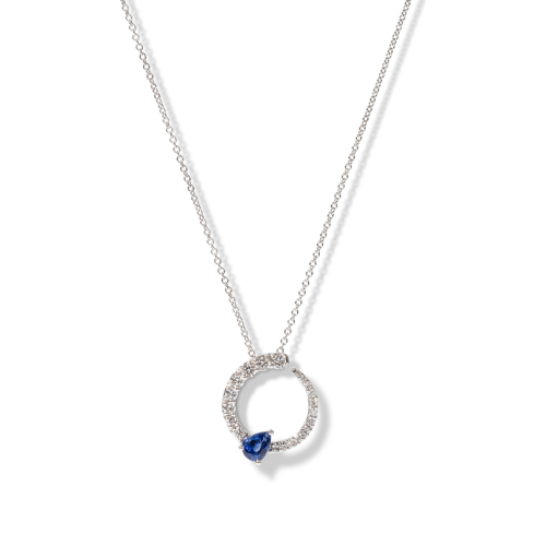 The Diamond Sapphire Orbit Pendant