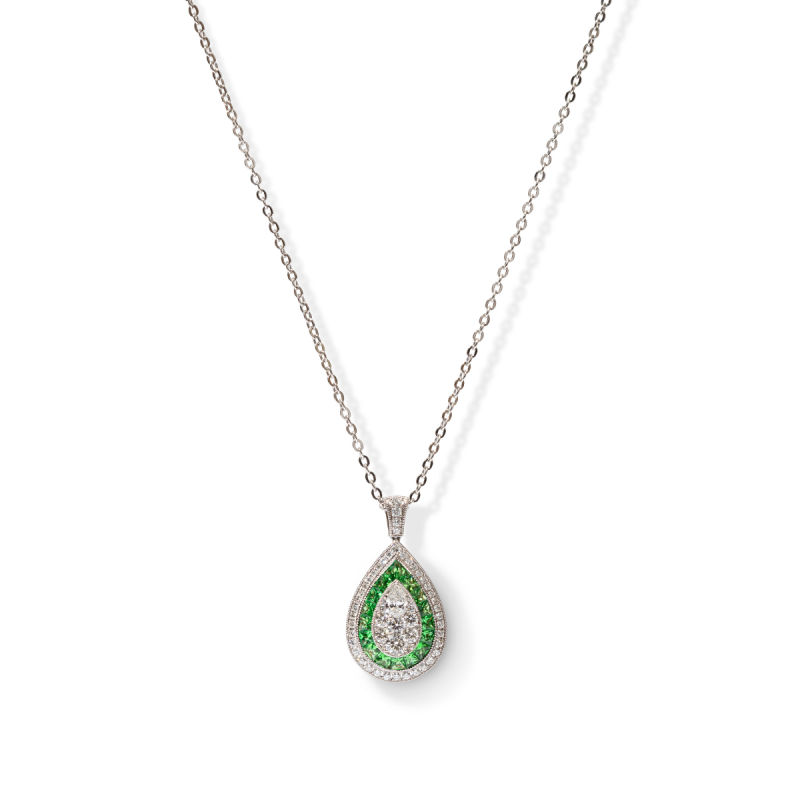 The Diamond Tourmaline Teardrop Pendant