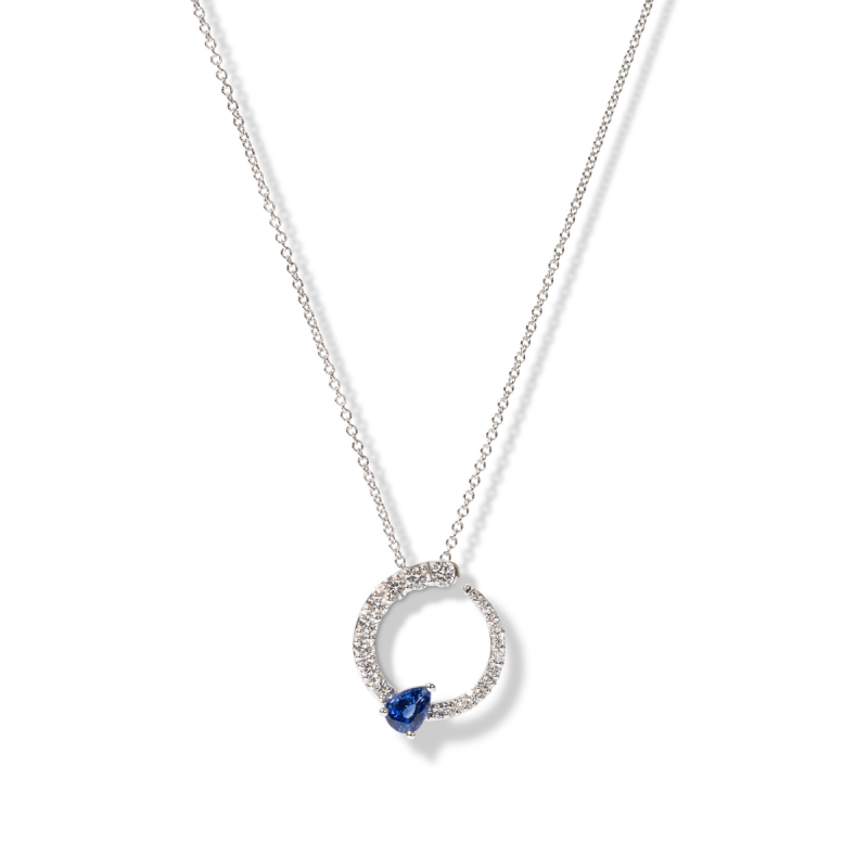 The Diamond Sapphire Orbit Pendant