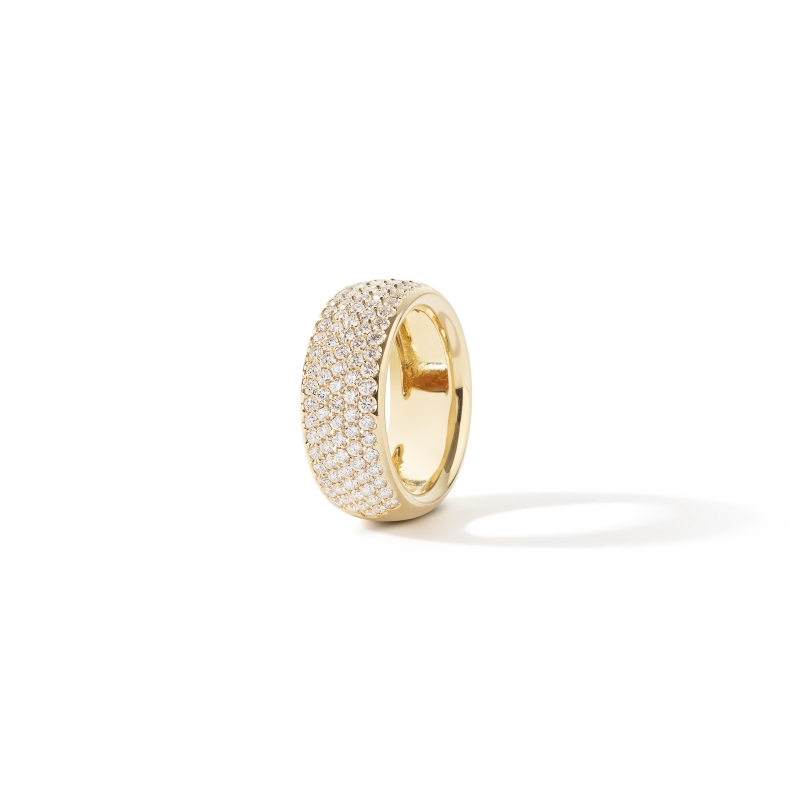 Multi-Row Diamond Ring in Yellow Gold