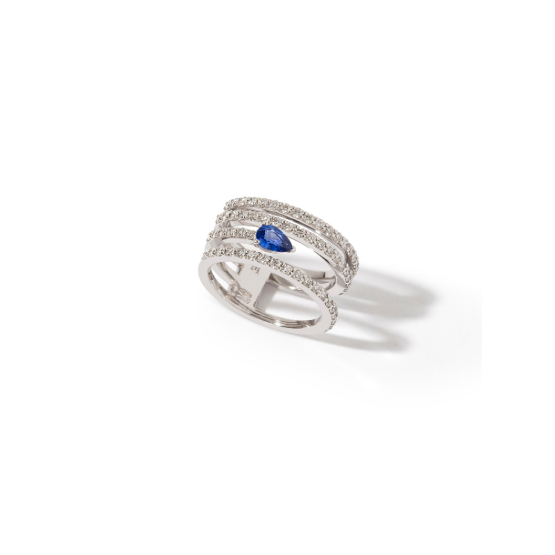 The Sapphire Diamond Spiral Ring